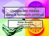 Usages des médias dans la formation continue