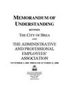 2008 Oct31 - Brea Administrative and Professional Employees Association MOU