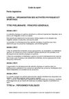 CODE DU SPORT-Partie législative