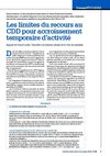 Les limites du recours au CDD pour accroissement temporaire d'activité