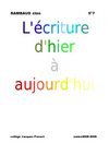 L'écriture d'hier à aujourd'hui Rambaud Cloé 5°