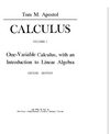 Calculus Apostol - Vol. 1