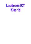 ICT in de les - ideeën van groep 1D