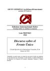 Trotsky: Discurso sobre el Frente Único