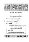 La Vérité, mensuel trotskyste, nº 519, Mai-Juin 1960