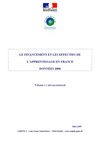 LE FINANCEMENT ET LES EFFECTIFS DE L’APPRENTISSAGE EN FRANCE - DONNEES 2006 