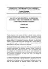 La situación política, el peligro fascista y la necesidad del Frente Único del proletariado, 1931