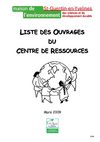 Catalogue des ouvrages disponibles à la Maison de l'environnement