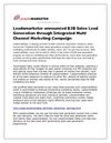 Leadsmarketer announced B2B Sales Lead Generation through Integrated Multi Channel Marketing Campaign