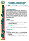 Les causes d’absentéisme et de rupture de contrat d’apprentissage en Martinique
