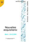 Nouvelles acquisitions MUSIQUE mars-avril 2009