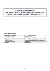 Cahier des Charges - Projet Centre Social