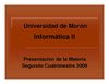 Presentación de Informática II-2do 2009