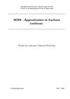 M209 : Approximation et fractions continues
