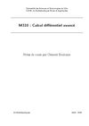 M310 : Calcul différentiel avancé