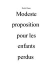 Modeste proposition pour les enfants perdus