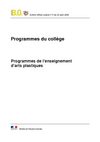 programmes arts plastiques 2009