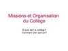 missions collège