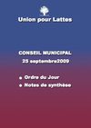 CONSEIL MUNICIPAL DU 25 SEPTEMBRE 2009