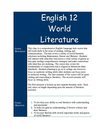English 12 World Lit Syllabus