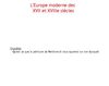 L'Europe moderne - Notes de cours