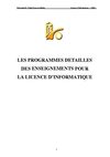 Programmes détaillés - Licence Informatique_LMD