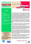 La Lettre des Acteurs de CHANTIER école N°40