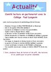 Comité lecture college paul langevin, 3ème comité