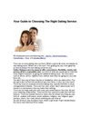 Your Guide to Choosing The Right Dating Service