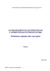 Le financement et les effectifs de l'apprentissage en France en 2006 - Volume 2 : déclinaisons régionales dans sept...
