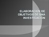 Objetivos de Investigación.