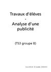Travaux d'élèves en ECJS - Analyse d'une publicité - TS3 gB