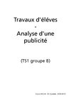 Travaux d'élèves en ECJS - Analyse d'une publicité - TS1 gB