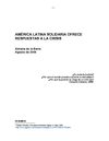 Ximena de la Barra. AMÉRICA LATINA SOLIDARIA OFRECE RESPUESTAS A LA CRISIS 