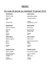 Menus de la cantine janvier et février 2010