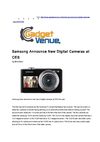 Samsung Announce New Digital Cameras at CES