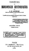 Erreurs et mensonges historiques 1