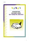CDI - ISP / ACQUISITIONS - DOCUMENTAIRES - 1ER TRIMESTRE 2009 2010