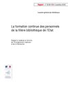 La formation continue des personnels de la filière bibliothèque de l’Etat