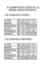 Horaires ouverture Mairie Clairmarais