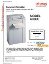 Intimus 602cc (5/32 X 1 13/32) Cross Cut Shredder Specs