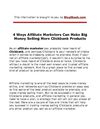 4 Ways Affiliate Marketers Can Make Big Money Selling More Clickbank Products