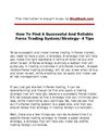 How to Find a Successful and Reliable Forex Trading System Strategy 4 Tips