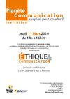 Invitation conférence "Éthique et communication"