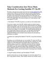 Free Satellite TV On PC