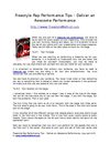 Freestyle Rap Performance Tips - Deliver an Awesome Performance