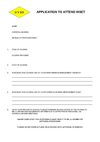 APPLICATION TO ATTEND INSET
