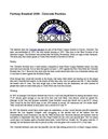 Fantasy Baseball 2009 - Colorado Rockies