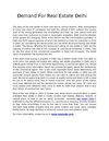 Demand For Real Estate Delhi