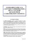 Glossaire d'aide à la culture Qualité